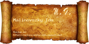 Malinovszky Ida névjegykártya