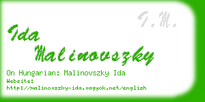 ida malinovszky business card